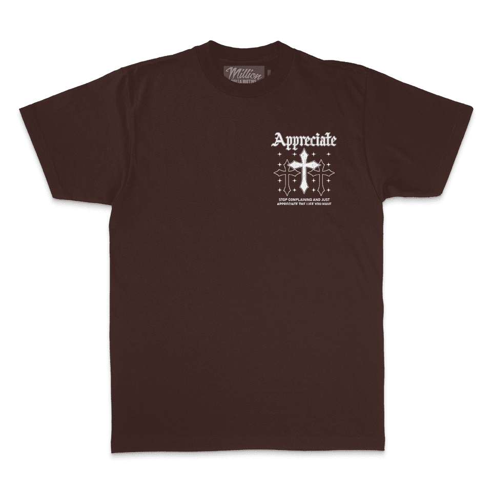 Appreciate Crosses - Brown T-Shirt