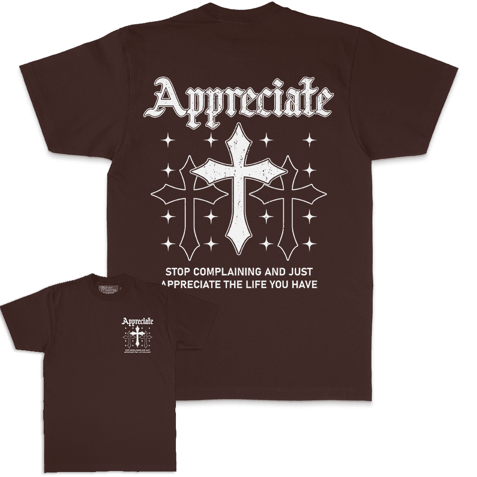 Appreciate Crosses - Brown T-Shirt