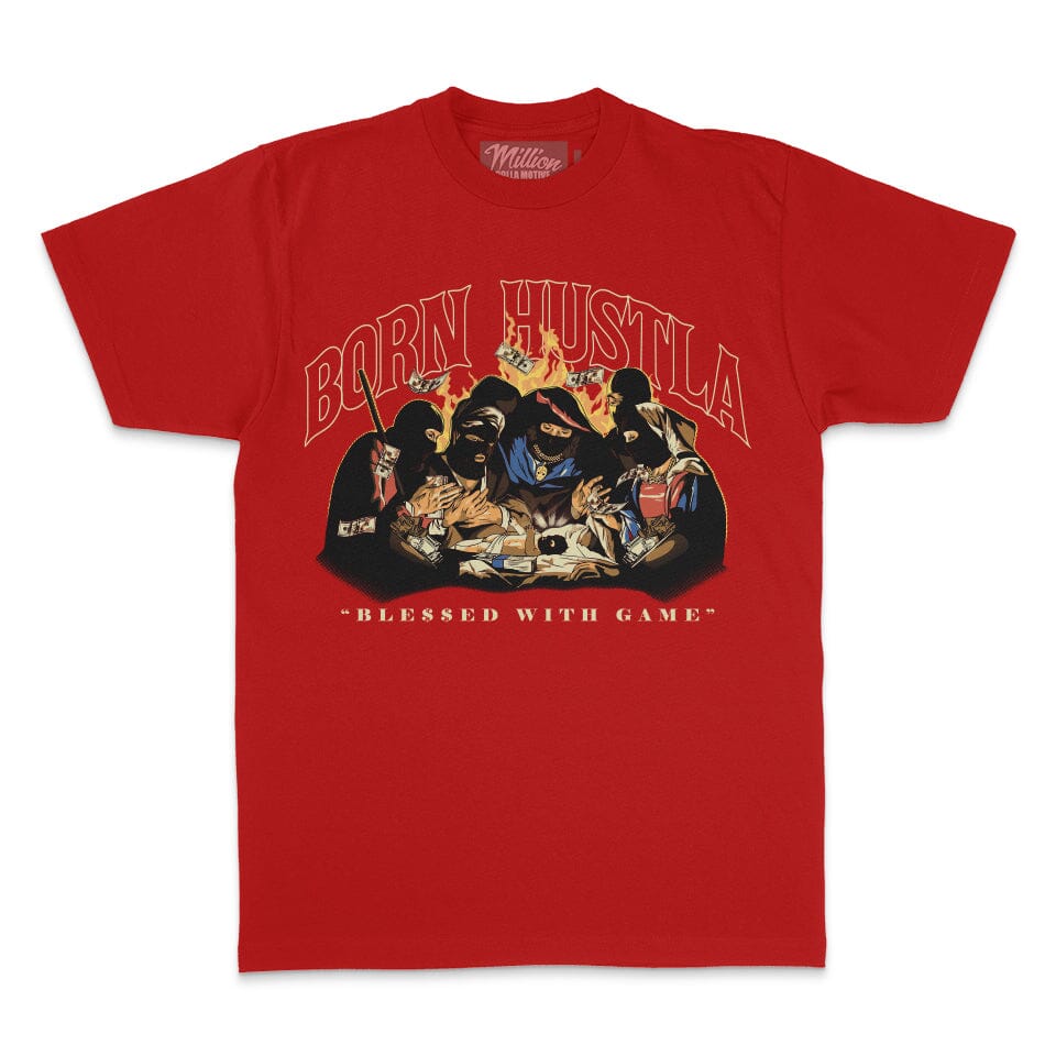 Born Hustla - Red T-Shirt