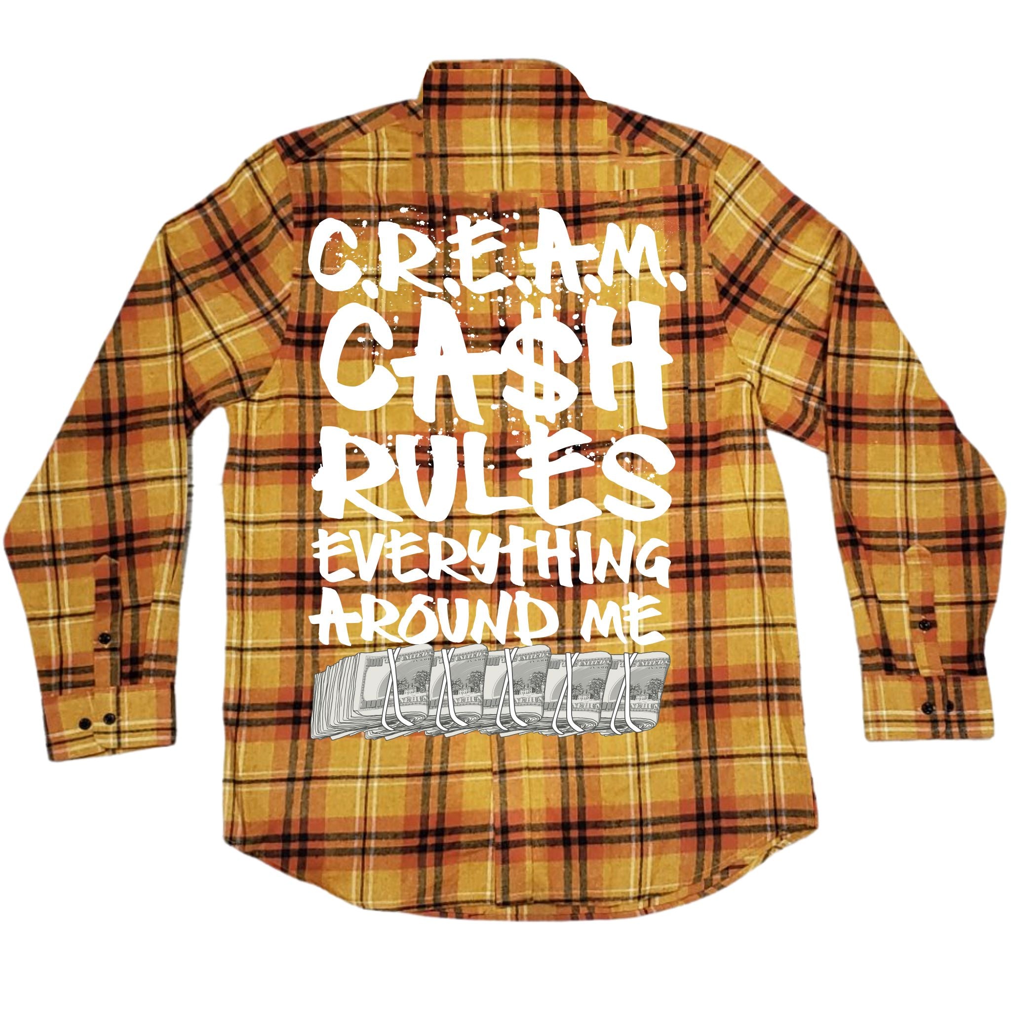 CREAM - Gold and Orange Flannel Long Sleeve Shirt – Million Dolla  display picture 1