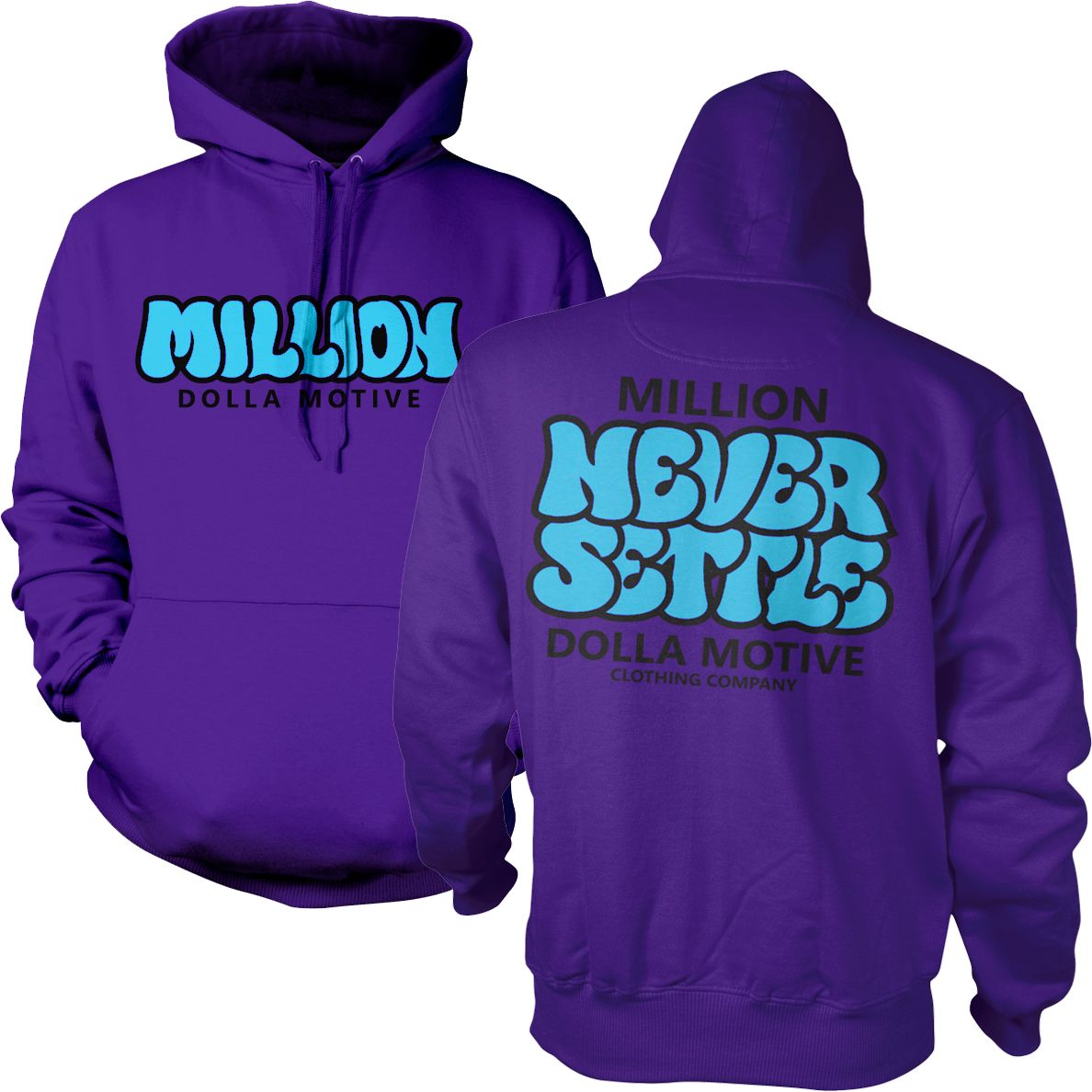 Never Settle - Purple Hoodie Sweatshirt – Million Dolla Motive