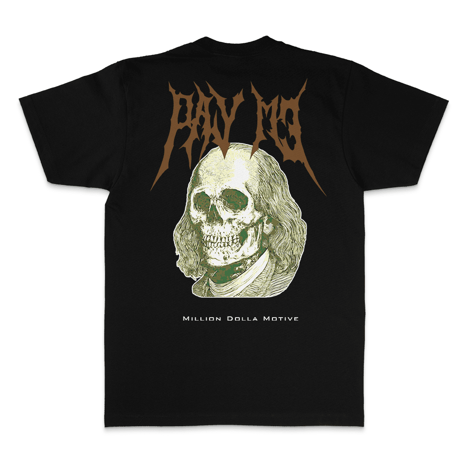 Pay Me Benjamin Skull - Black T-Shirt