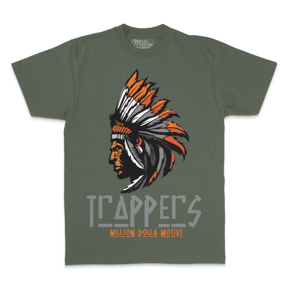 Trappers - Orange on Olive T-Shirt – Million Dolla Motive