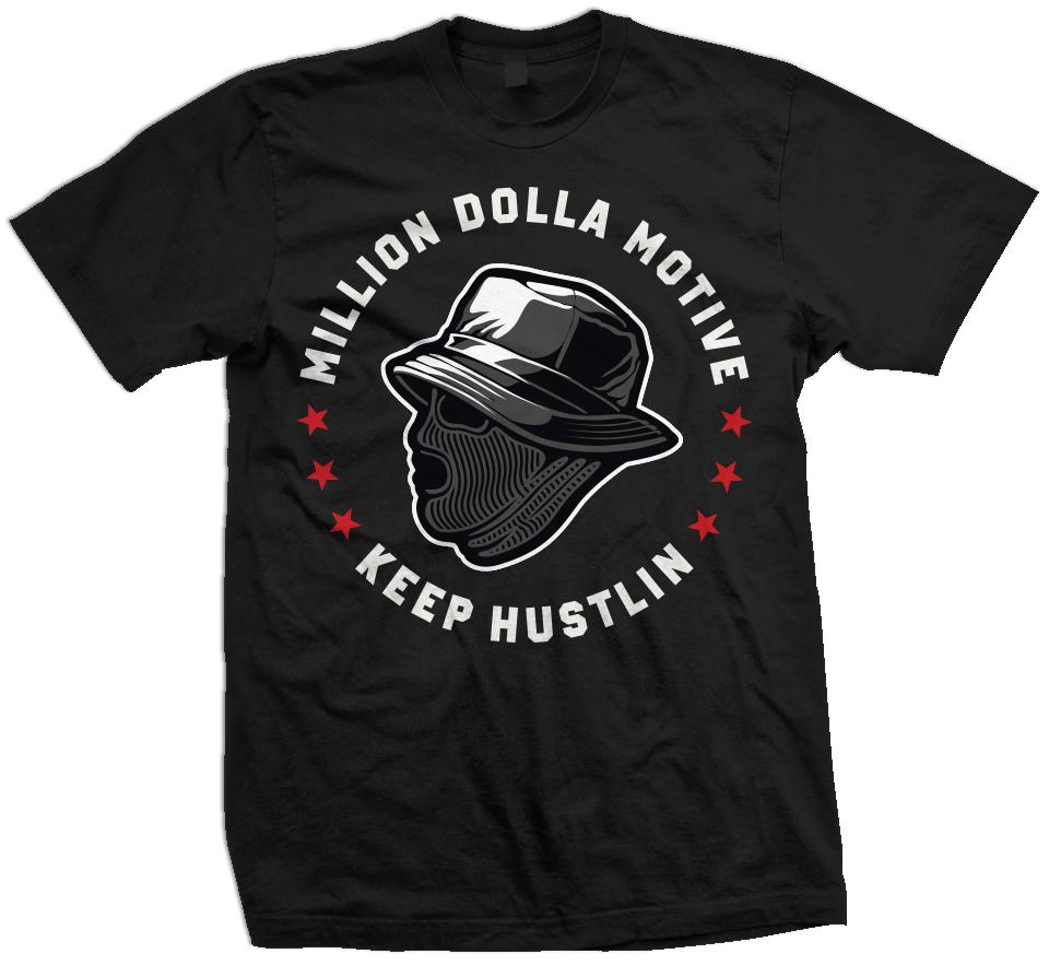 Keep Hustlin Mask Black T Shirt Million Dolla Motive