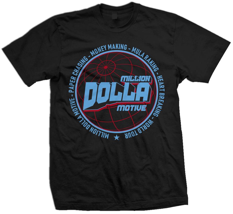 Million Dolla World Tour Black T Shirt Million Dolla Motive