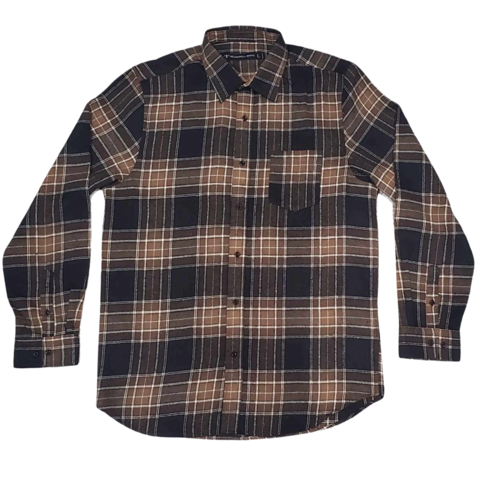 Mocha Brown Flannel Long Sleeve Shirt to Match Jordan Legacy 312 Hot Lava