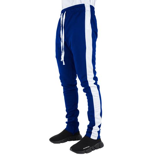 Royal Blue Track Pants with White Stripes Million Dolla Motive