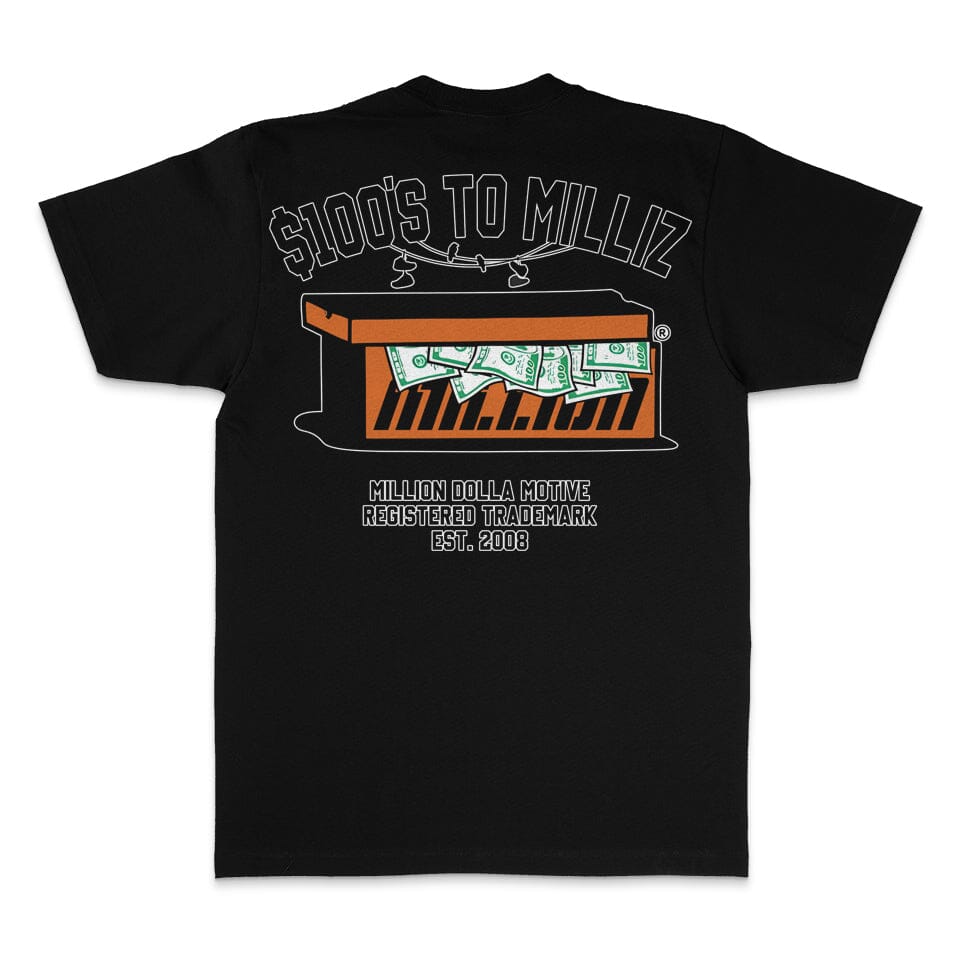 
                  
                    100's to Milliz - Black T-Shirt
                  
                