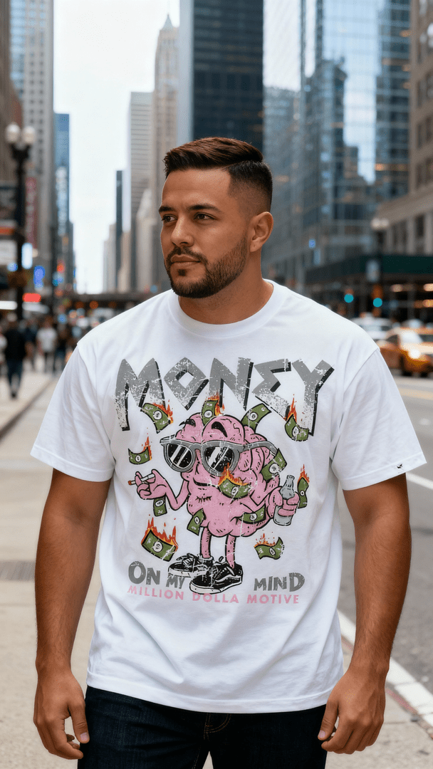 
                  
                    Money on My Mind - White T-Shirt
                  
                