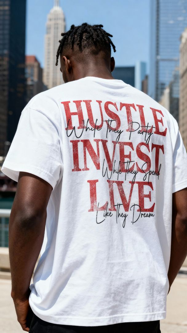 Hustle Invest Live - White T-Shirt