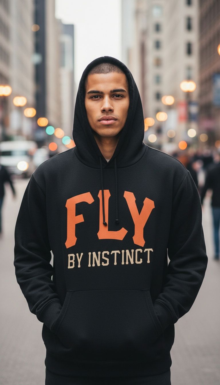 
                  
                    Fly By Instinct - Black Hoodie Sweatshirt
                  
                