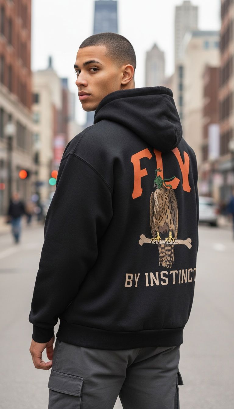 
                  
                    Fly By Instinct - Black Hoodie Sweatshirt
                  
                