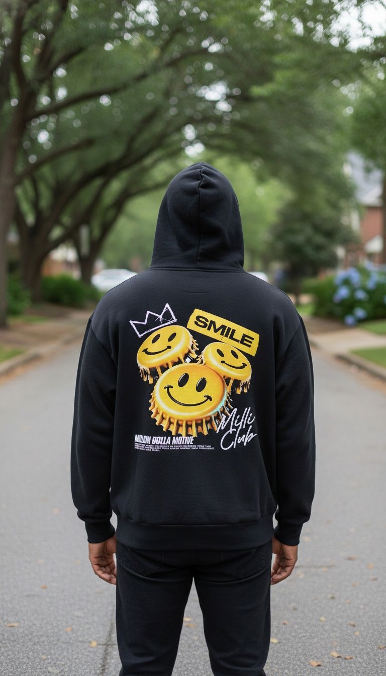 Smile Milli Club - Black Hoodie Sweatshirt – Million Dolla Motive