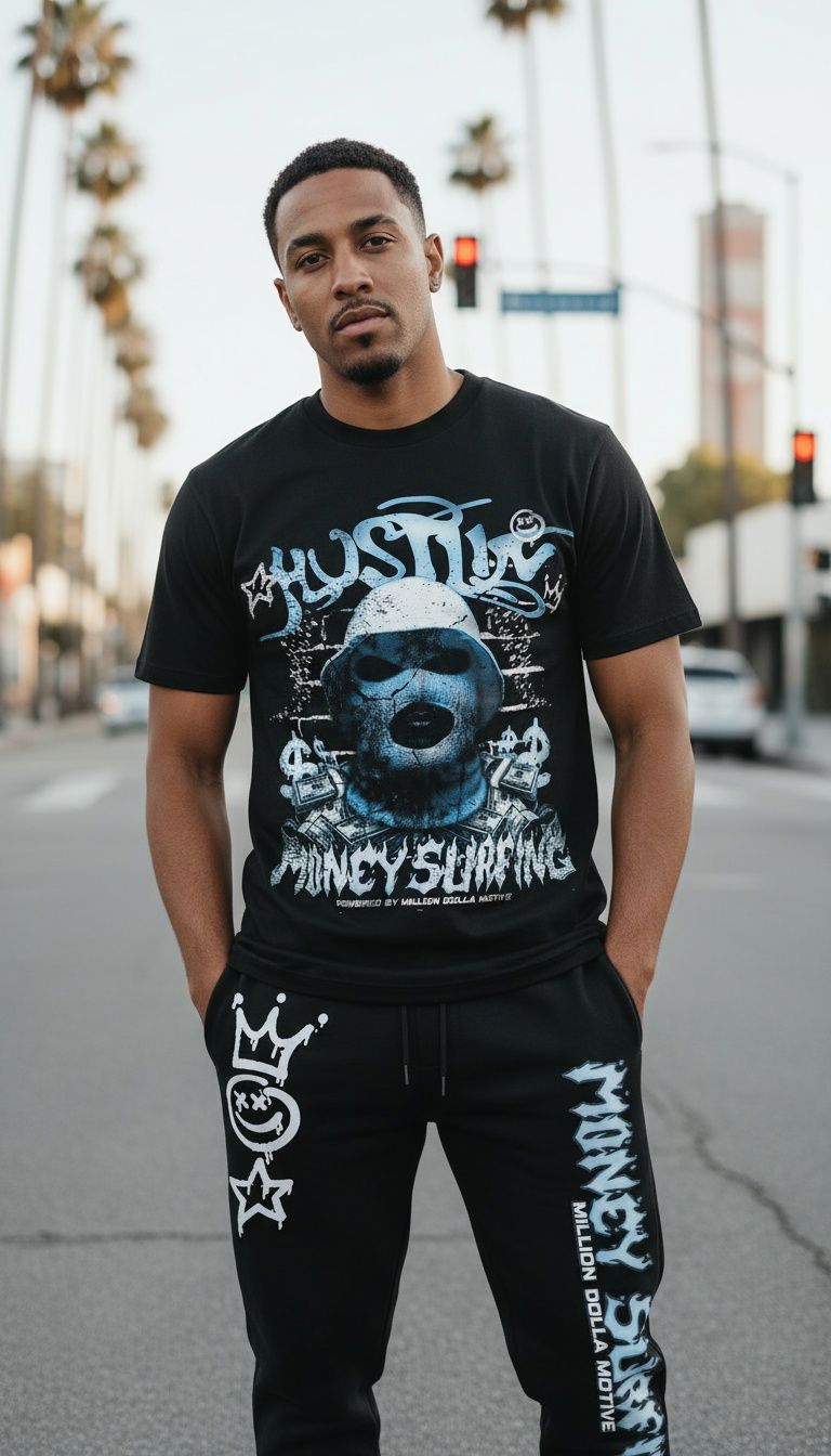 Money Surfing - Black T-Shirt