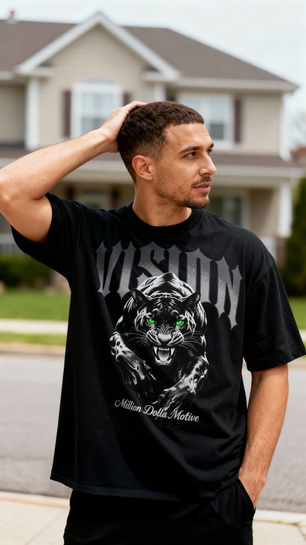Vision Black Cat - Black T-Shirt