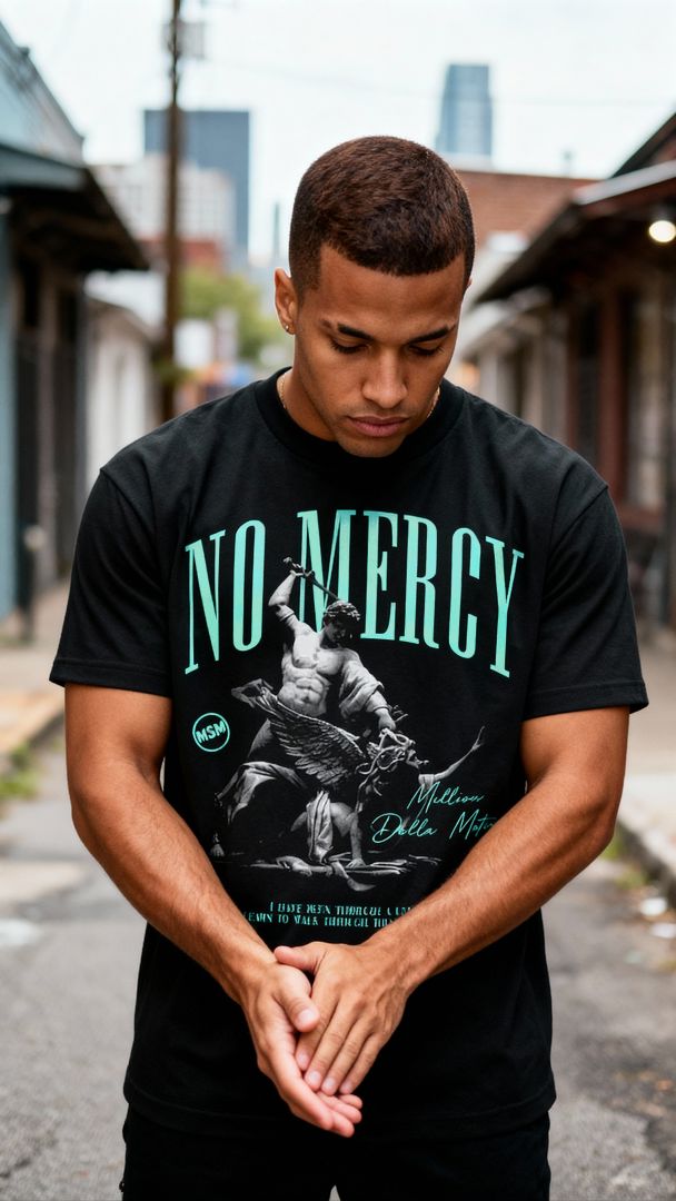 No Mercy - Green Glow on Black T-Shirt