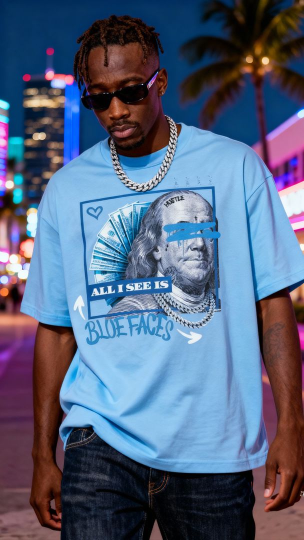 All I See is Blue Faces - University Blue T-Shirt