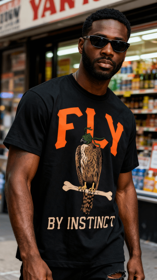 
                  
                    Fly By Instinct - Black T-Shirt
                  
                