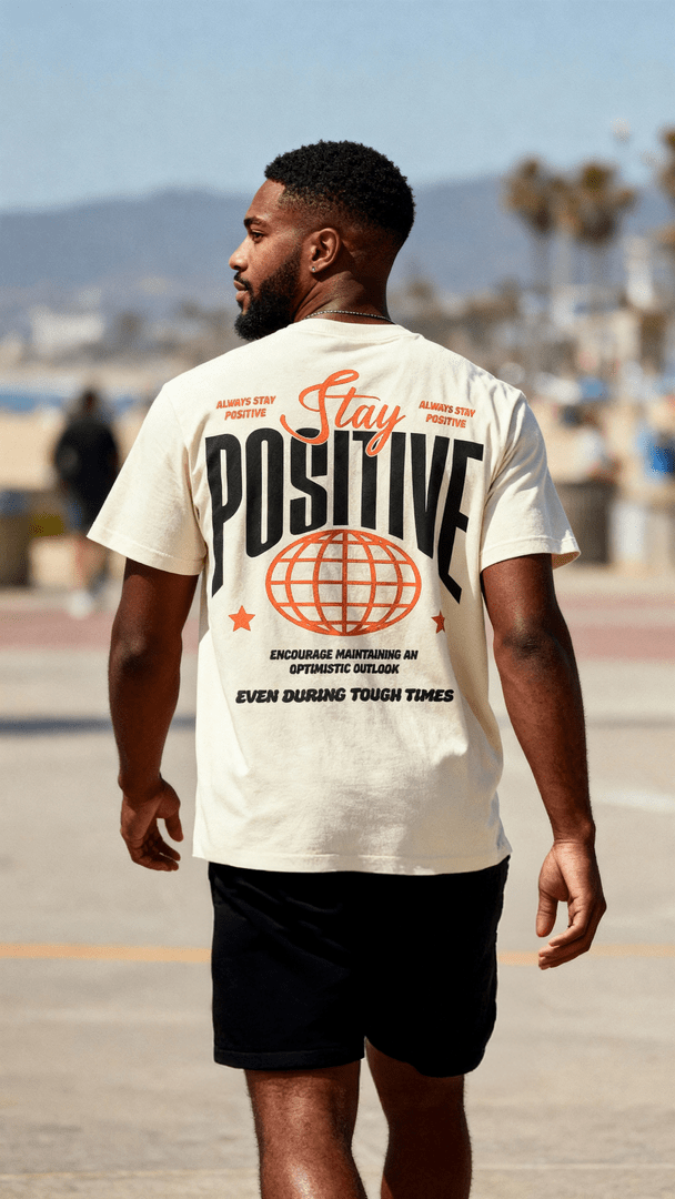 
                  
                    Stay Positive - Natural Sail T-Shirt
                  
                