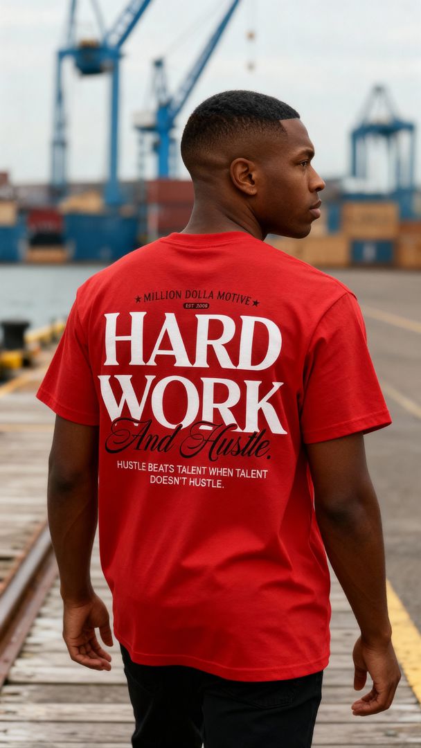 Hard Work and Hustle - Red T-Shirt