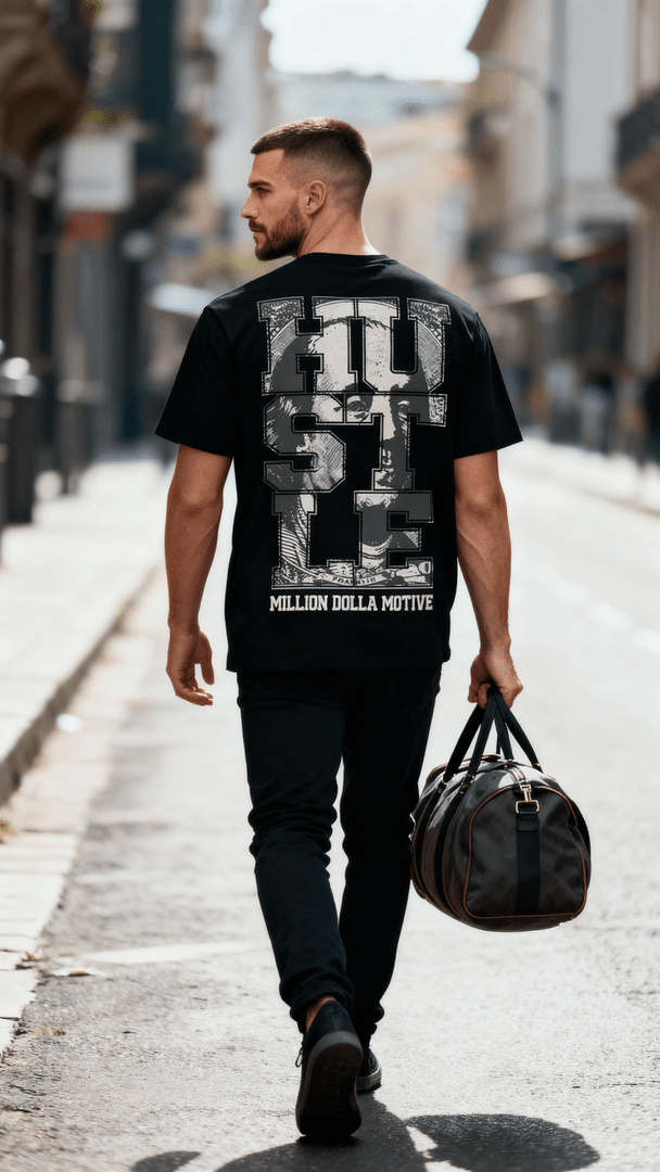 
                  
                    Hustle 100 - Black T-Shirt
                  
                