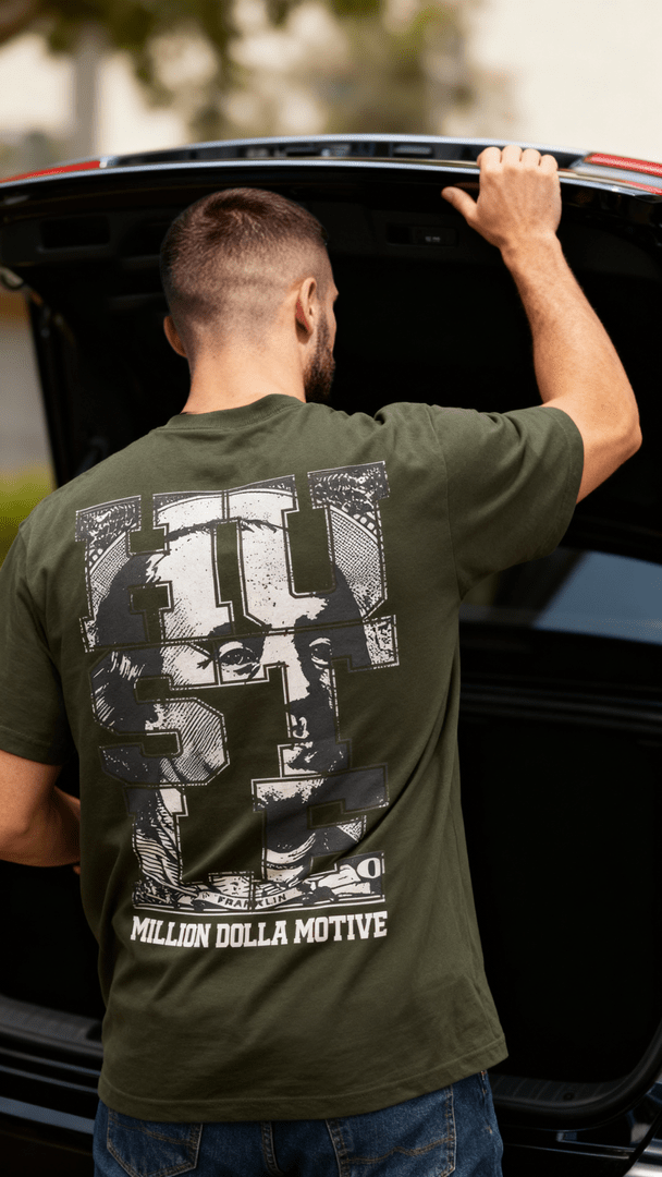 
                  
                    Hustle 100 - Olive T-Shirt
                  
                