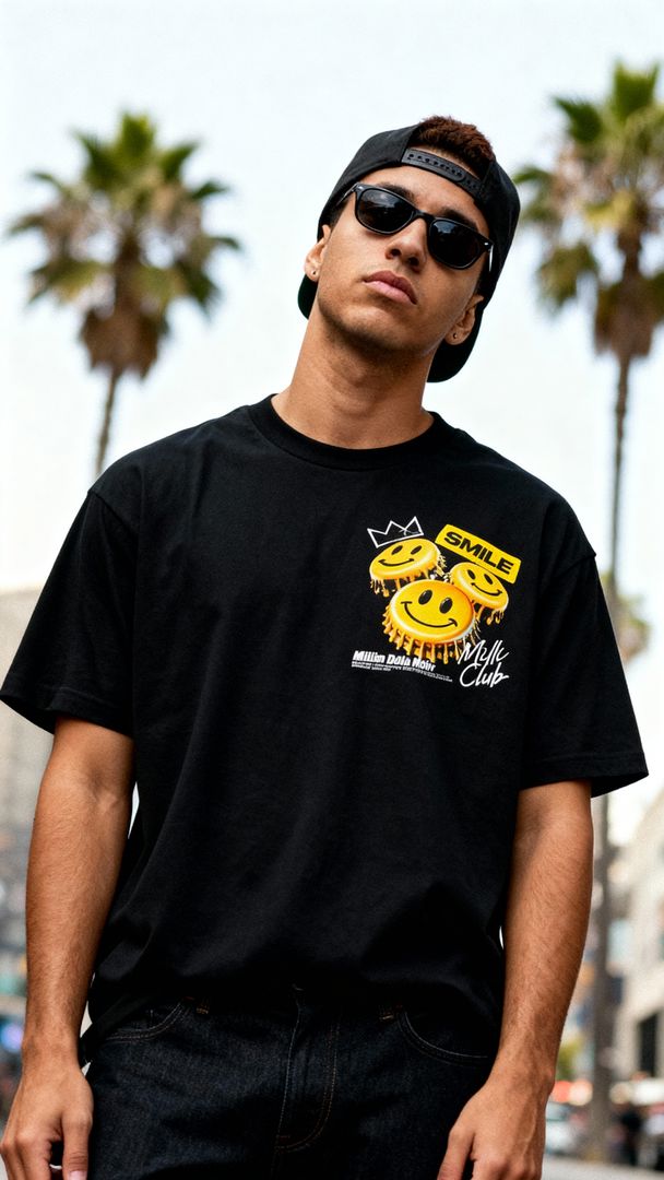 Smile Milli Club - Black T-Shirt