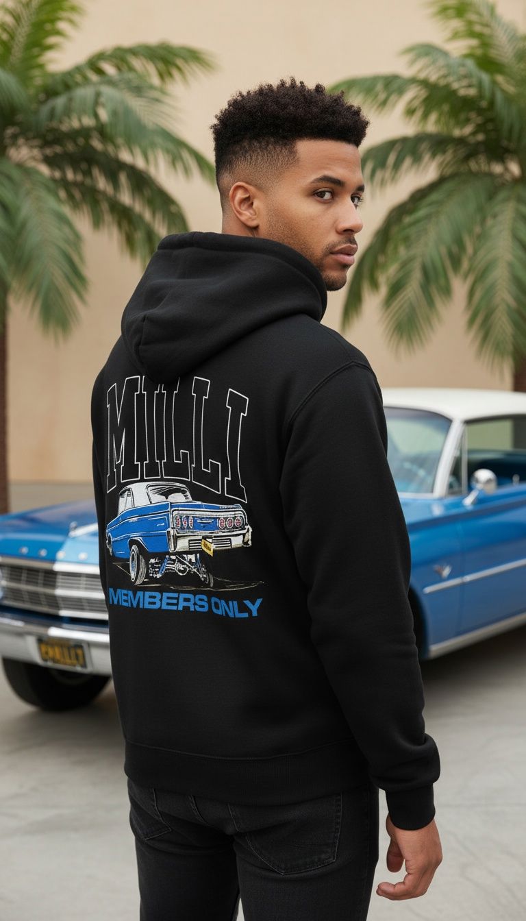 Milli Lowrider Members Only - Black Hoodie Sweatshirt – Million