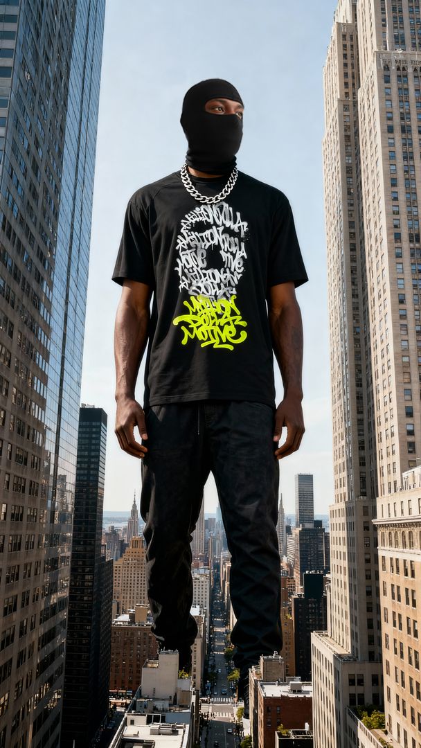 Graffiti Mask - Black T-Shirt