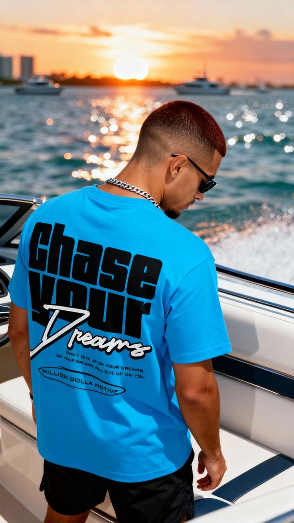 Chase Your Dreams - Turquoise Blue T-Shirt