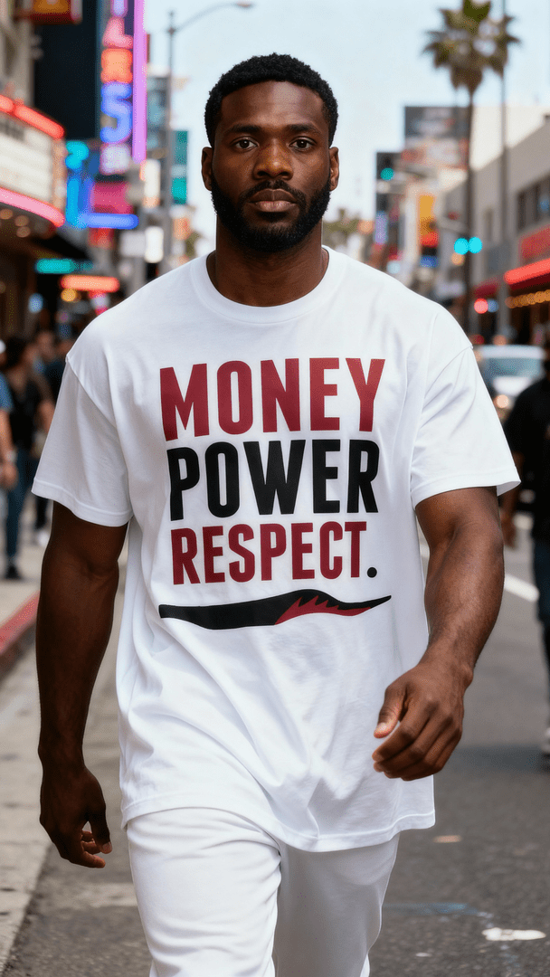 
                  
                    Money Power Respect - Fire Red on White T-Shirt
                  
                