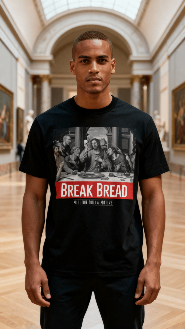 
                  
                    Break Bread - Red on Black T-Shirt
                  
                