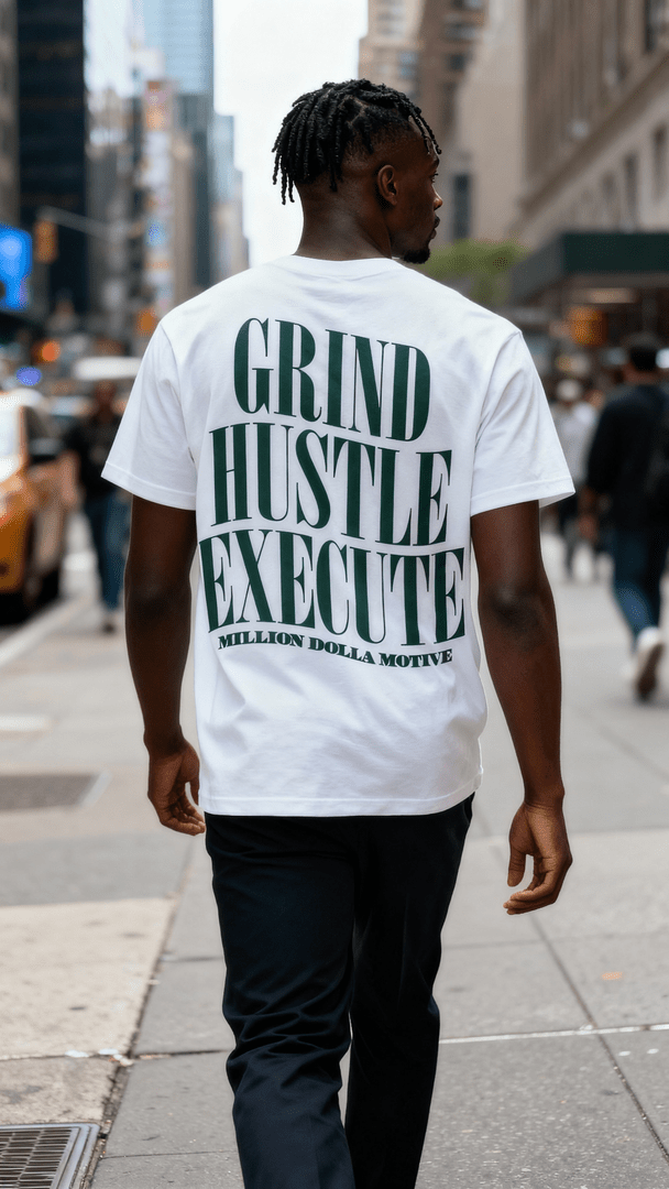 
                  
                    Grind Hustle Execute - White T-Shirt
                  
                