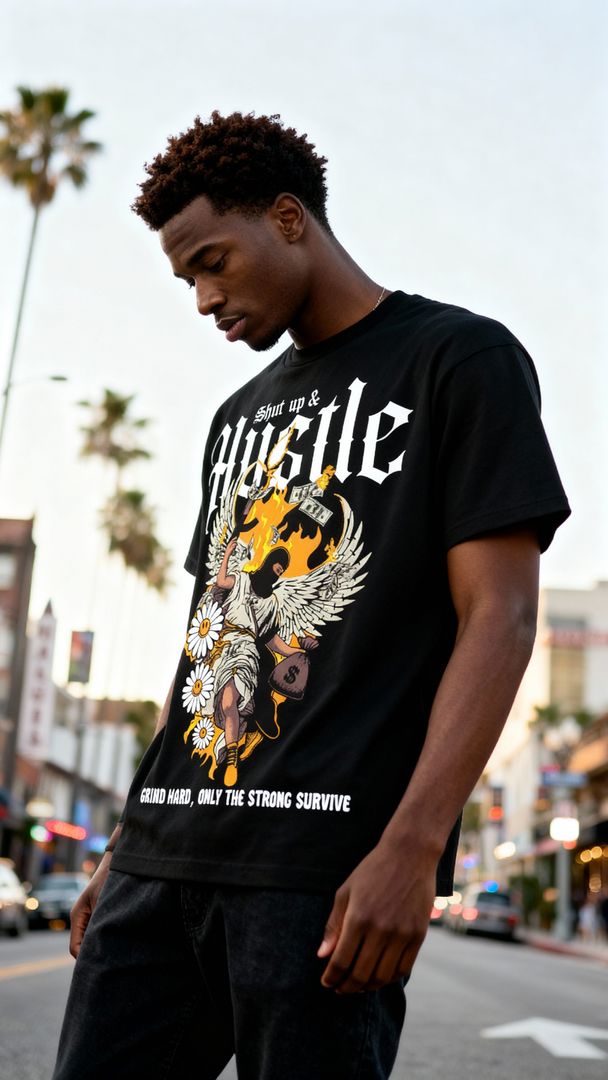 Shut Up & Hustle - Black T-Shirt