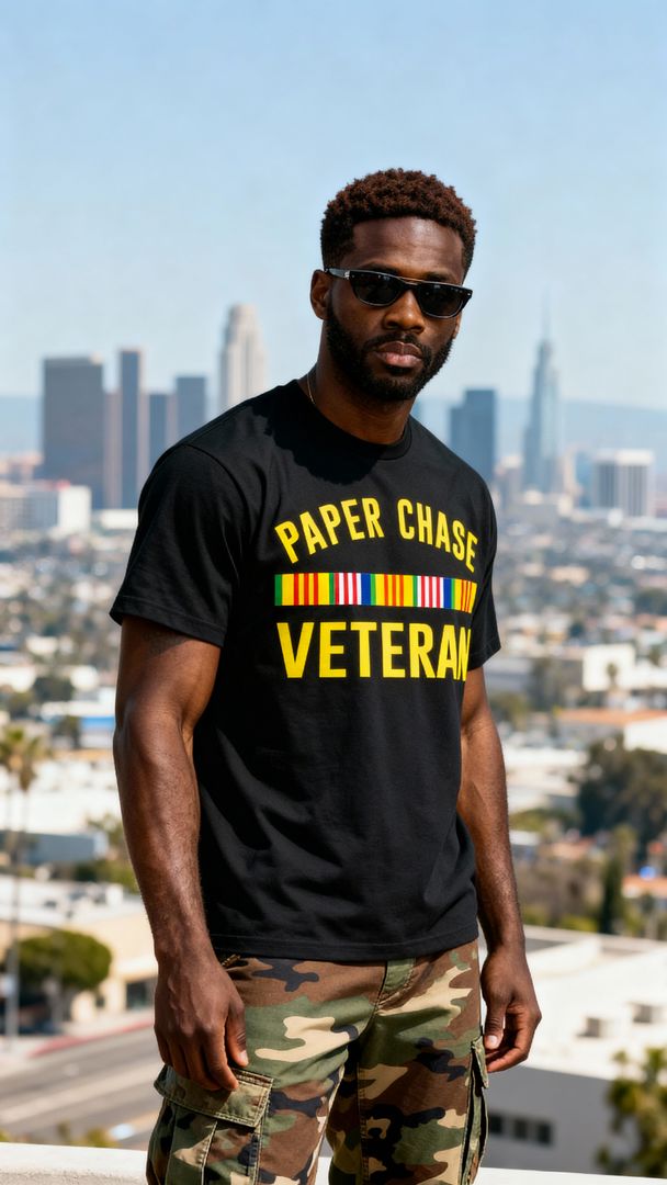 Paper Chase Veteran - Black T-Shirt