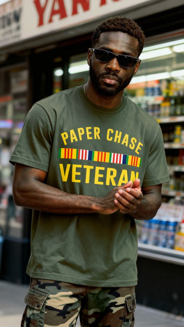 Paper Chase Veteran - Olive T-Shirt