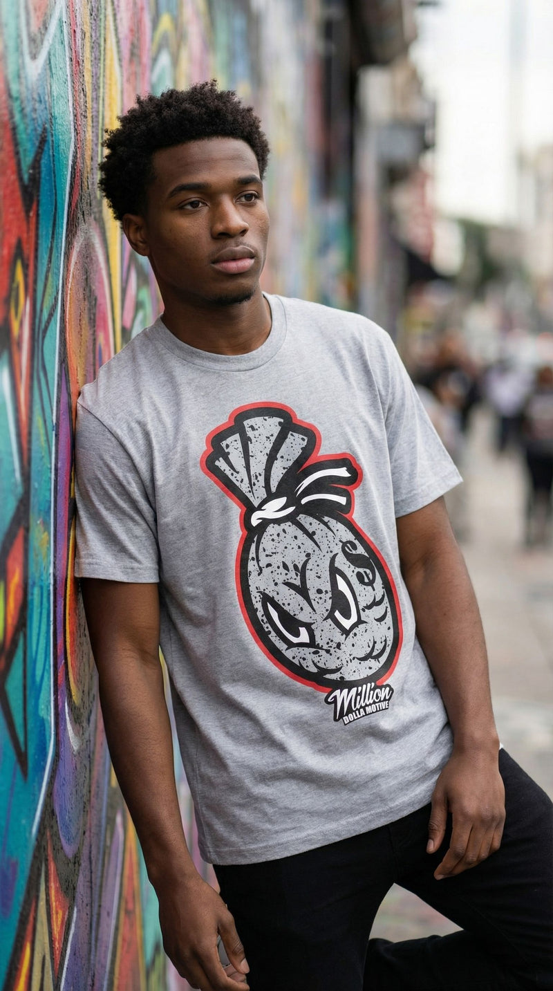 Cement Money Bag - Heather Grey T-Shirt