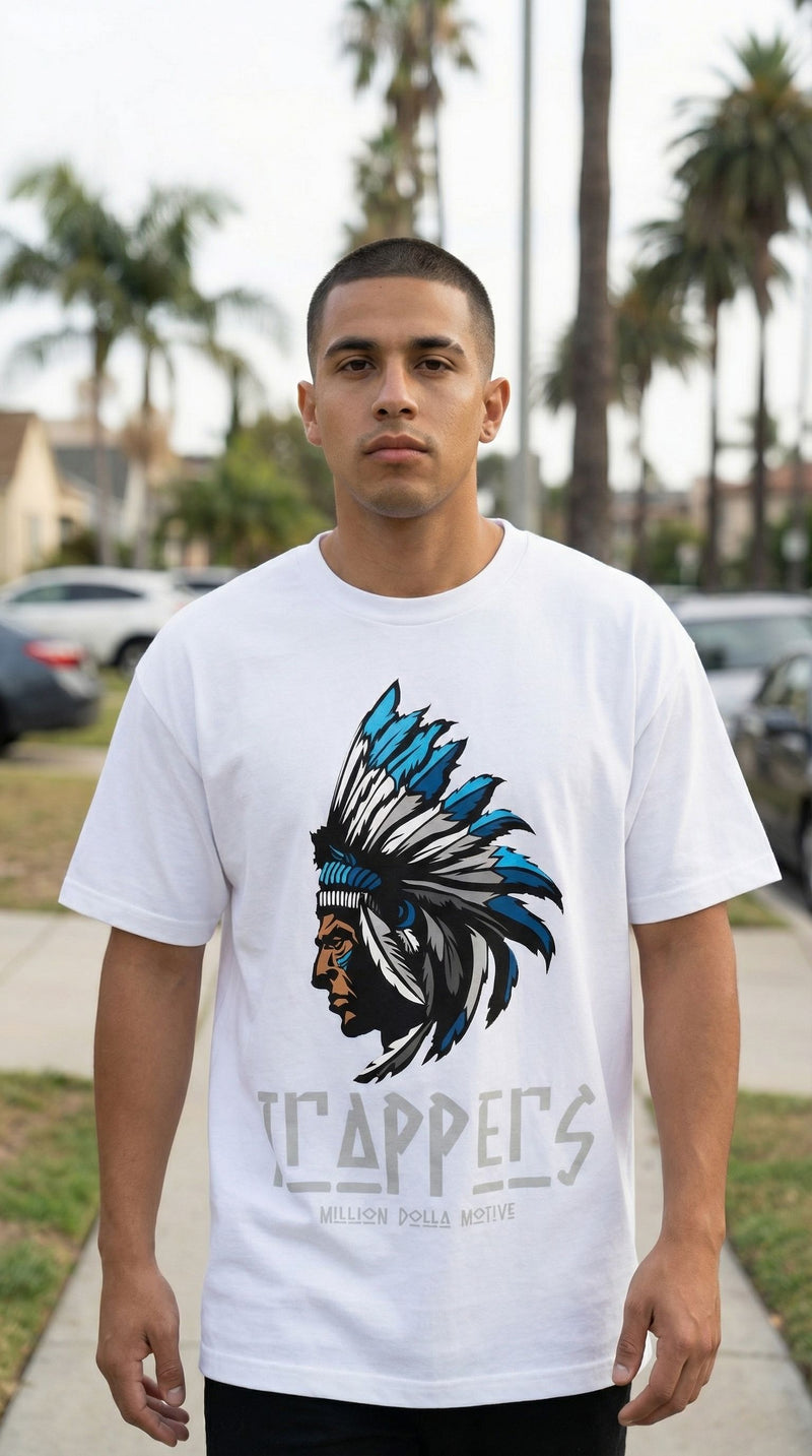 Trappers - Blue on White T-Shirt