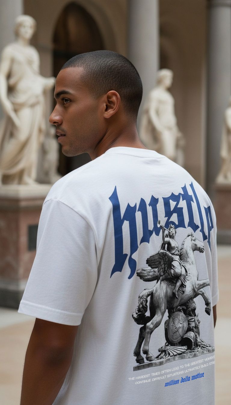 Hustle Builds Strong People - White T-Shirt