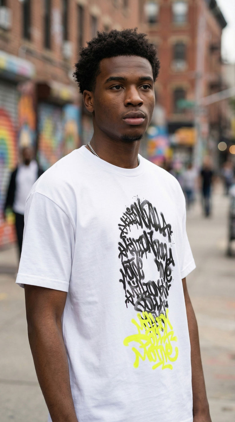Graffiti Mask - White T-Shirt