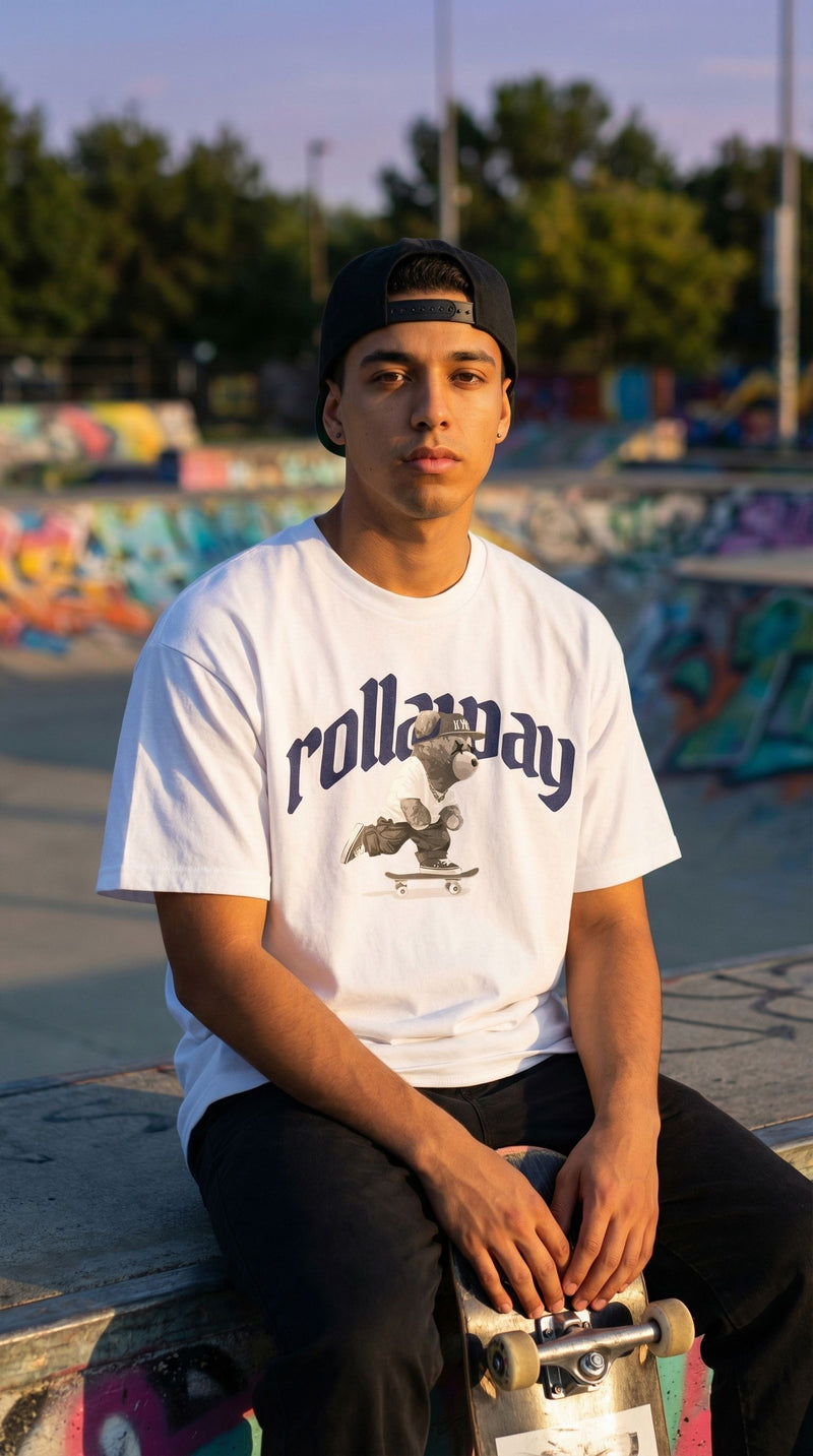 Rollaway Teddy - White T-Shirt