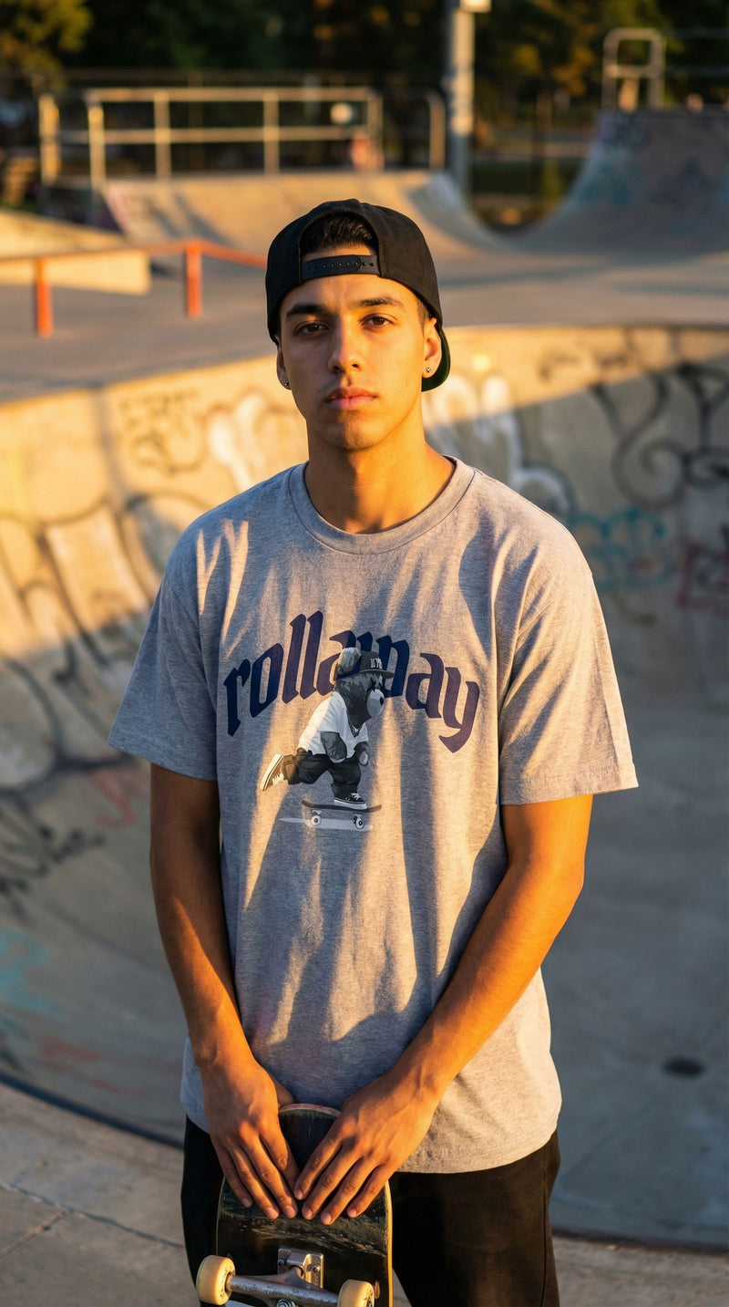 Rollaway Teddy - Heather Grey T-Shirt