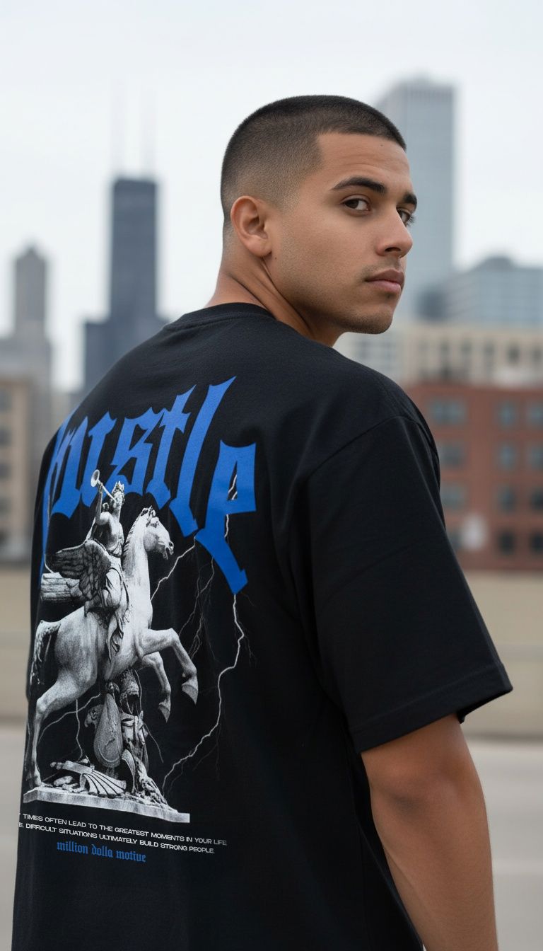 Hustle Builds Strong People - Black T-Shirt