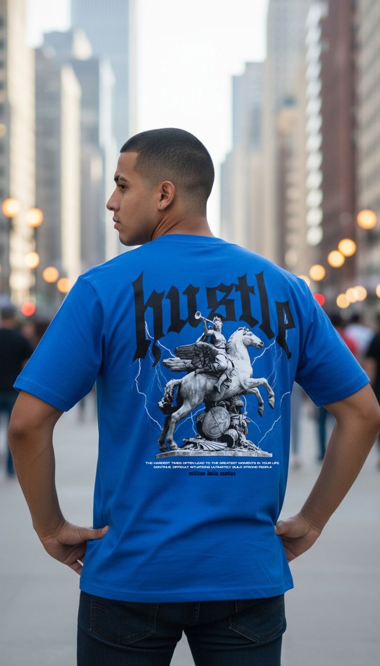 Hustle Builds Strong People - Royal Blue T-Shirt