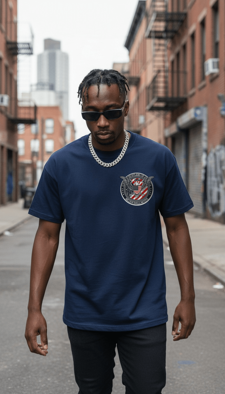 
                  
                    United Hustlers of America - Navy T-Shirt
                  
                