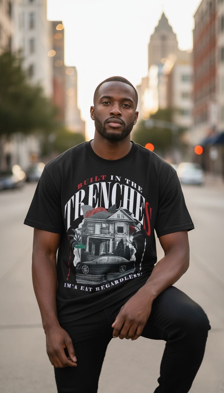 Built In The Trenches -  Black T-Shirt