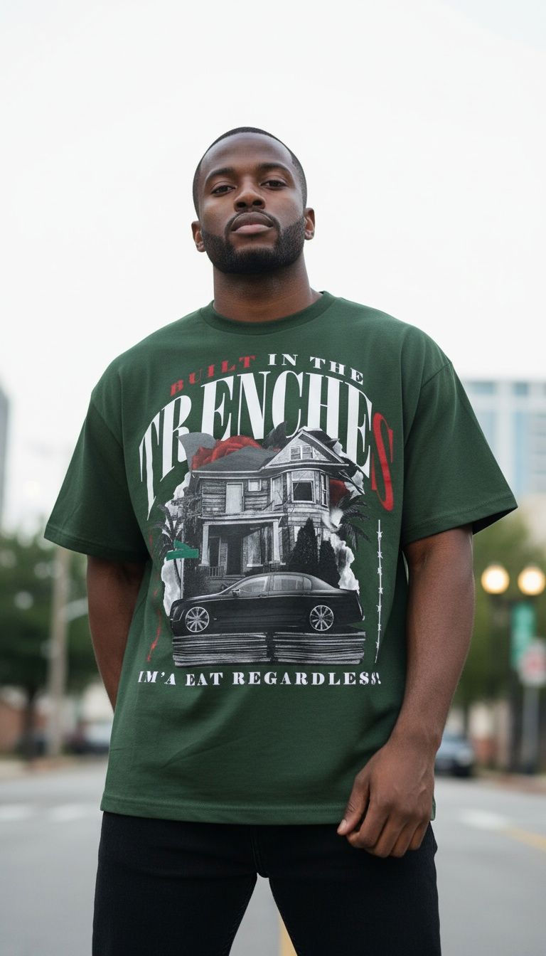 Built In The Trenches - Dark Green T-Shirt