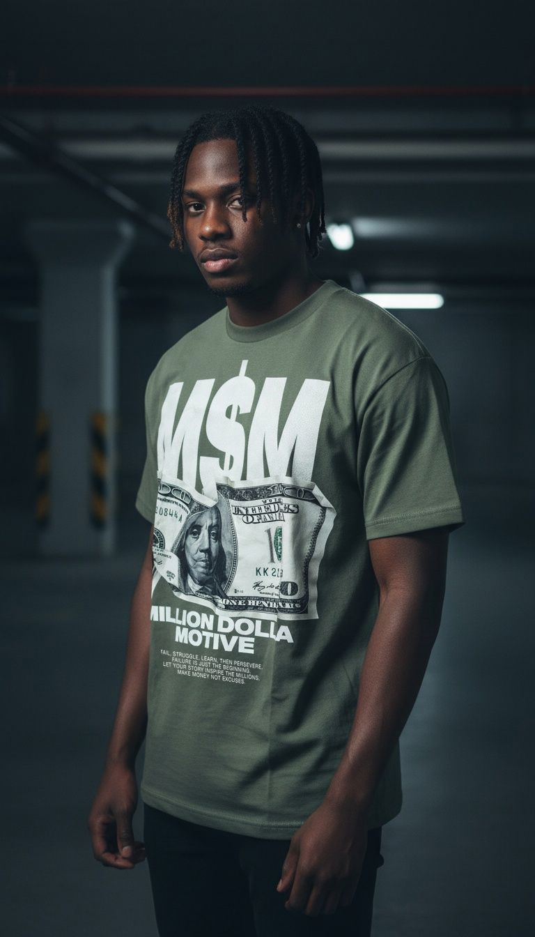 Crumpled Money M$M - Olive T-Shirt