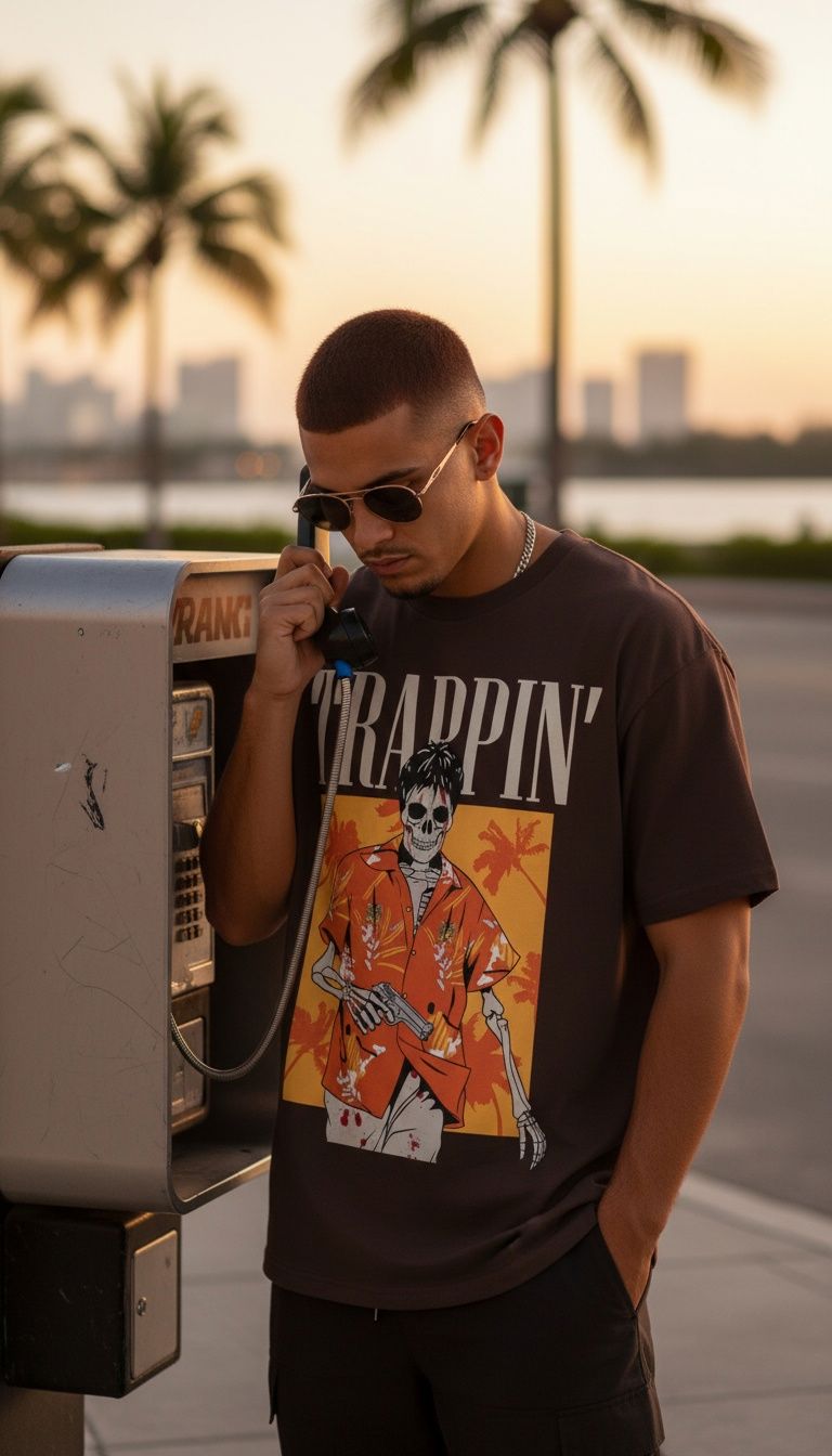 Trappin Skullface - Brown T-Shirt