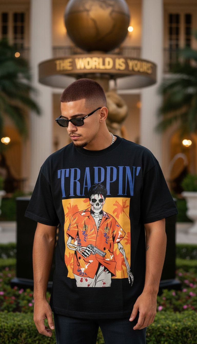 Trappin Skullface - Black T-Shirt